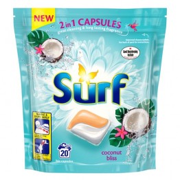 SURF Coconut Bliss skalbimo kapsulės 20 vnt
